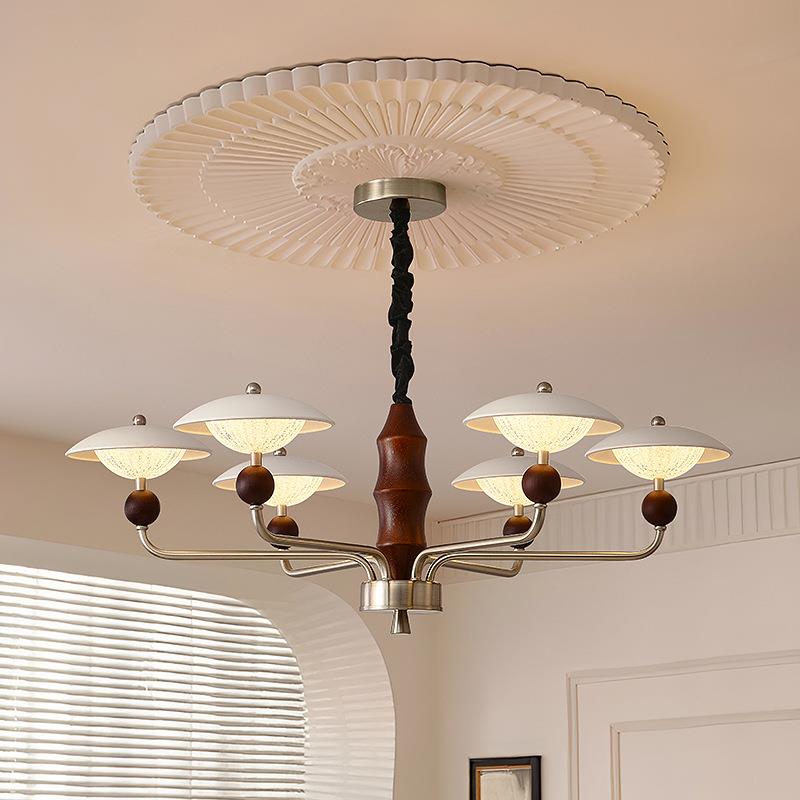 法式中古客厅美式复古高级感吊灯卧室餐厅书房南洋风实木个性主灯