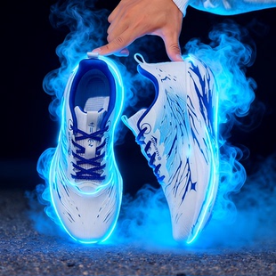 C2026代心跳夜光跑步鞋旋转纽扣马拉松竞速冬季加绒款保暖运动鞋
