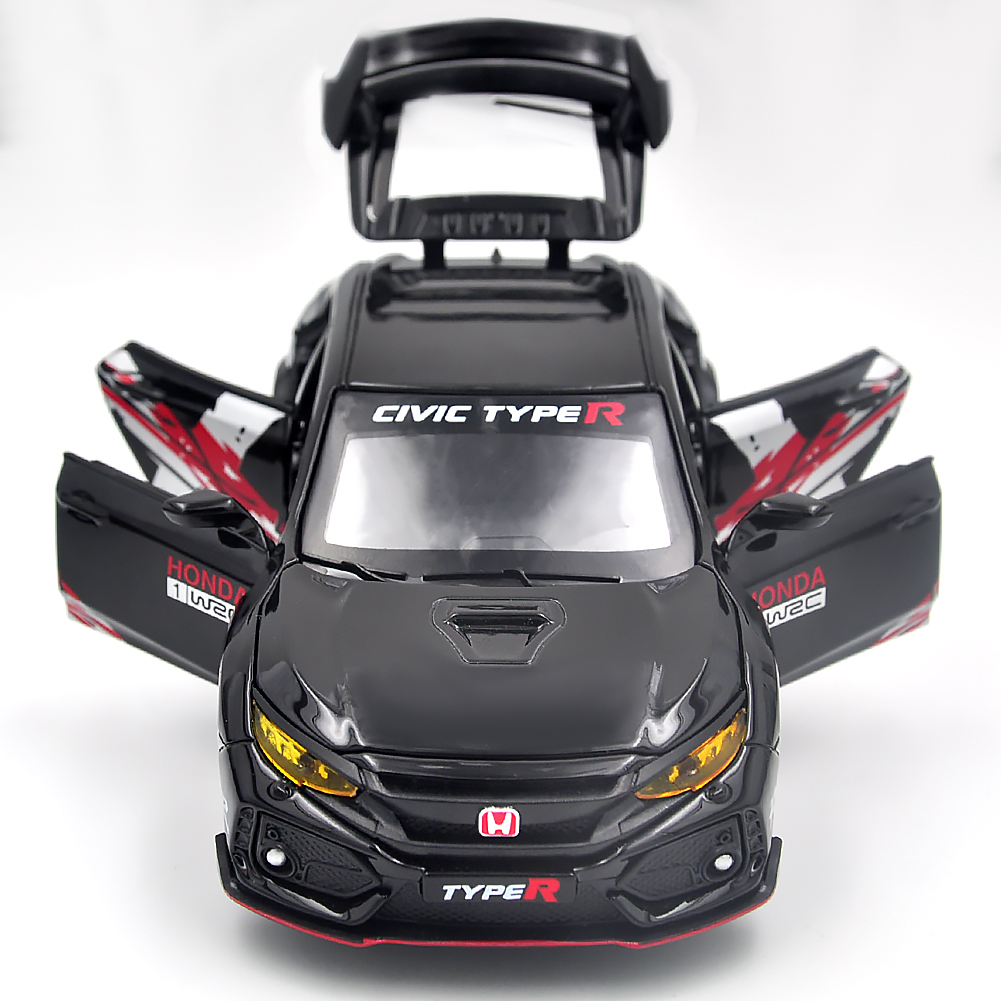1:32适用于本田思域TYPE R合金跑车玩具车金属车模声光儿童玩具