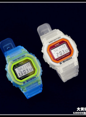 卡西欧G-SHOCK新款冰电之韧透明手表DW-5600LS-2/7 GA-110LS-1/7A