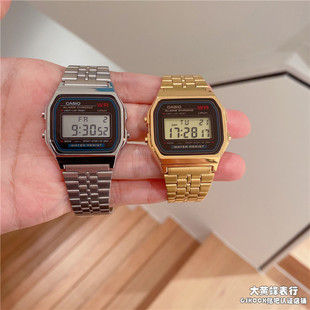 卡西欧方形小金表A168WGG-1A/1B A159WA-N1潮流数字手表 A158WA-1