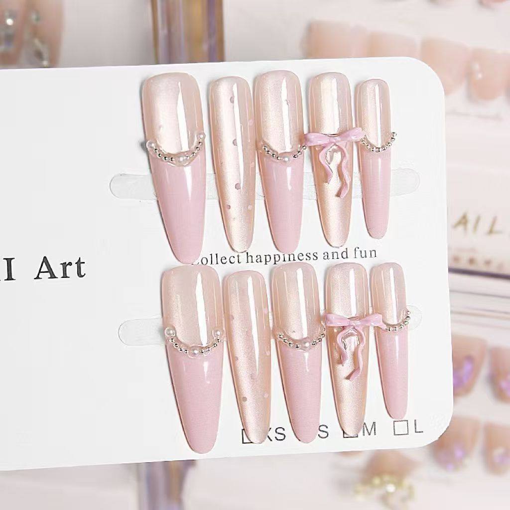 高级法式重工手工穿戴甲粉色气质猫眼手工显白轻奢可拆卸美甲贴片,彩妆/香水/美妆工具,穿戴甲/甲片,淘宝优惠券,粉丝福利购,淘宝优惠卷