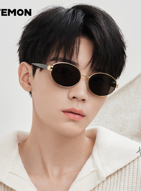 浪特梦2025新款周翊然同款墨镜椭圆小框百搭复古遮阳太阳镜J32071