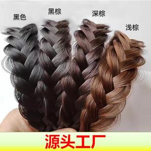 鱼骨辫子发箍少女编发发夹一体麻花辫假发发卡高颅顶发捆头箍头饰