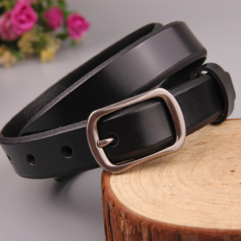 简约百搭装饰针扣纯牛皮女士腰带