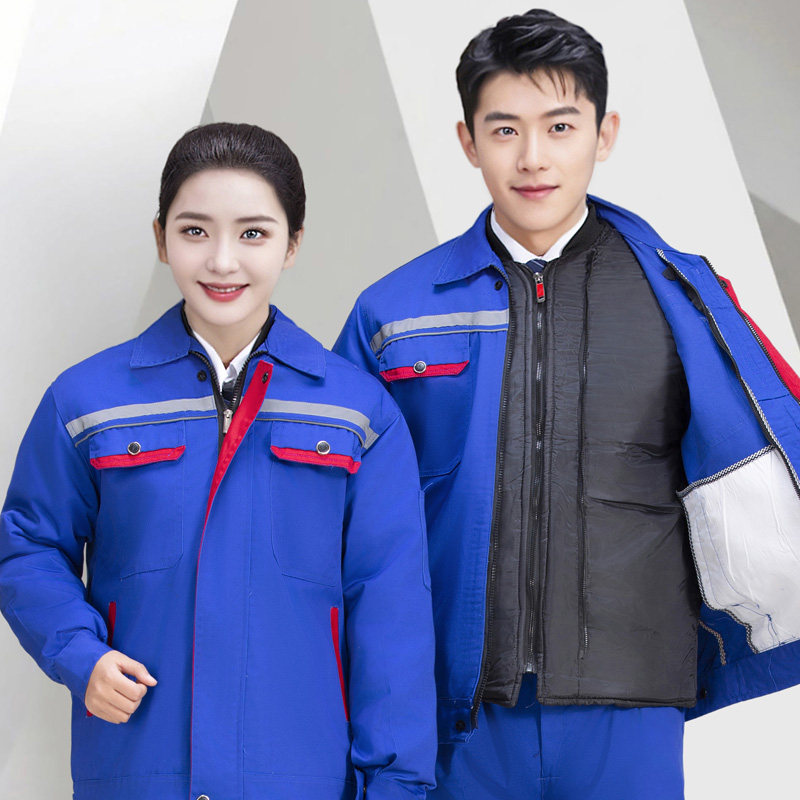 冬季棉服三件套工装劳保夹克外套可拆卸反光棉袄短款定制印字男女