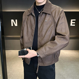 模特2026年春装男士机车皮衣PU皮夹克外套25619P140黑色，男装夹克，电商D227