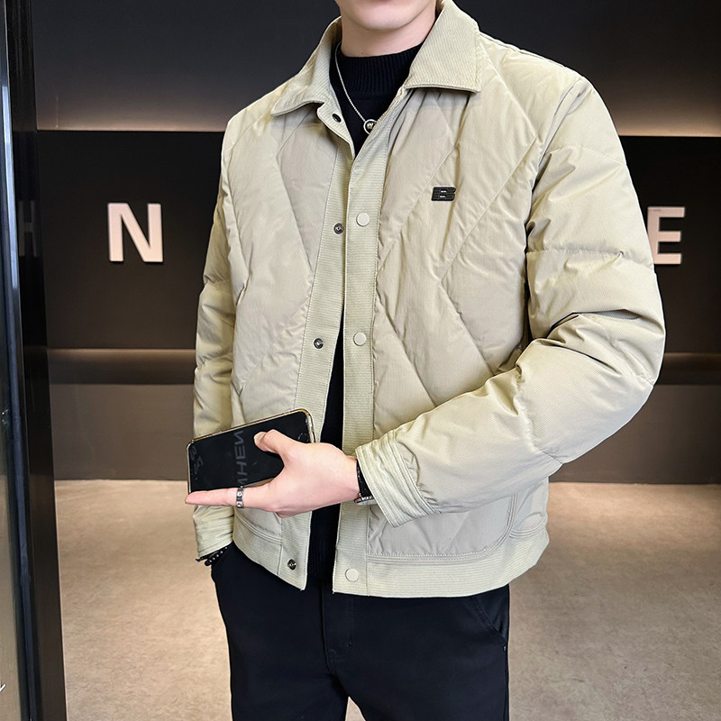 模特2025冬季男士单排扣翻领标50绒白鸭绒羽绒服5802P180,男装羽绒服,电商D227