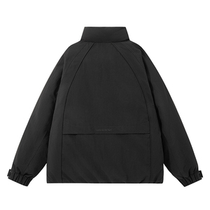 平铺  2025冬季男士立领白鸭绒羽绒服 7631 P185 黑色图片