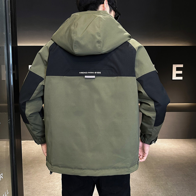 模特店主风2025标90白鸭绒连帽工装羽绒服986P330军绿,男装羽绒服,电商D227