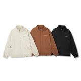 平铺2025秋装立领拉链衫外套夹克衫2501P125米白，男装夹克，电商D227