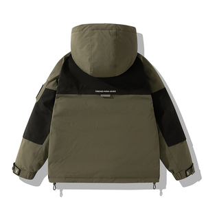 平铺 2025 标90白鸭绒连帽 工装羽绒服  986  P330 绿色图片