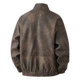 平铺2025年秋装男士机车皮衣PU皮夹克外套25603P140黑色，男装夹克，电商D227