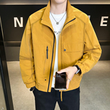 模特2026春装新款立领夹克衫2628P120黑色穿到190斤，男装夹克，电商D227