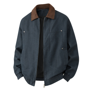 平铺 摆拍 2025年秋装翻领长袖夹克外套 25602 P120 蓝色,男装夹克,电商D227