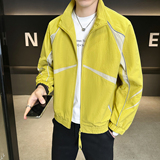 模特2026春装新款立领夹克衫26501P115黄色穿到200斤，男装夹克，电商D227