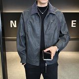 模特 2026年春装男士机车皮衣PU皮夹克外套 25619 P140 黑色,男装夹克,电商D227,电商基地 模特 2026年春装男士机车皮衣PU皮夹克外套 25619 P140 黑色,男装夹克,电商D227,电商基地