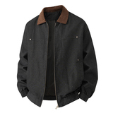 平铺摆拍2025年秋装翻领长袖夹克外套25602P120蓝色，男装夹克，电商D227