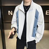 模特2026春装新款立领夹克衫26502P125米白穿到200斤，男装夹克，电商D227