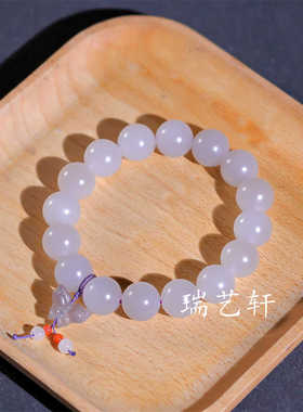 冰烟紫圆珠手串天然玉石