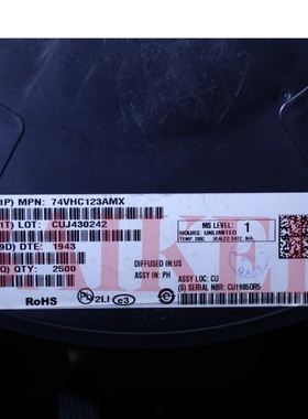 74VHC123AMX 74VHC123A SOIC-16 单稳态多谐振荡器8.1ns 逻辑IC