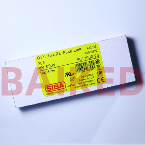 SIBA熔断器 690V 200kA 20A gR 700V 5017906.20 10x38mm AC690V