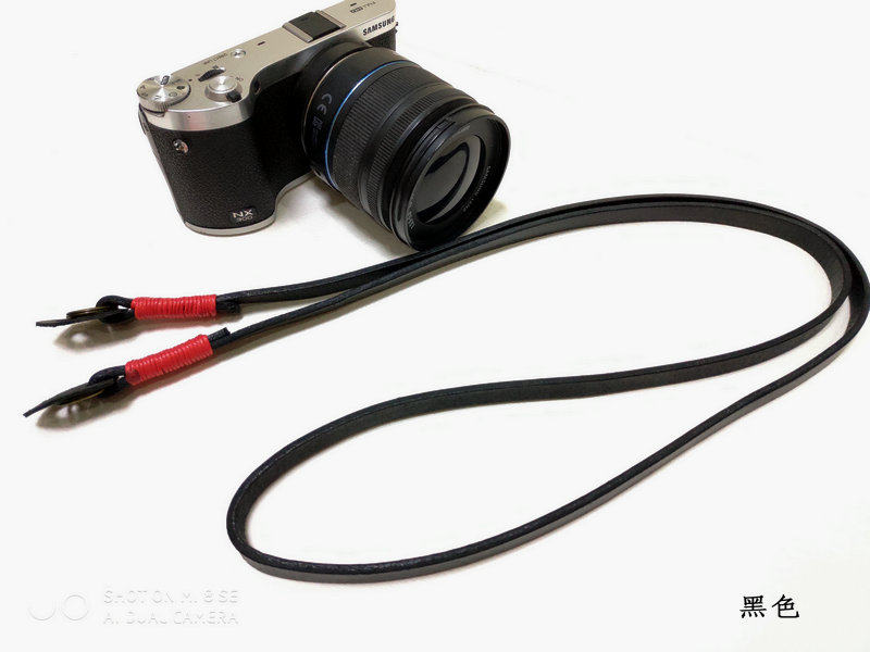 包邮手工头层牛皮相机背带旁轴真皮纯皮挂带黑色logo定制