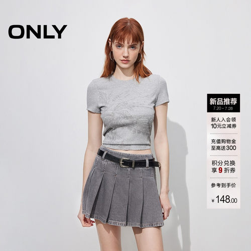 ONLY印花正肩短袖T恤