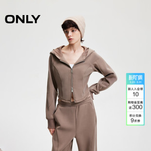 连帽卫衣上衣女 短款 12448L001 休闲百搭显瘦长袖 ONLY冬季