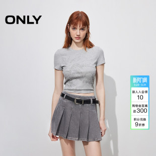 短袖 上衣雅致速写风景印花正肩圆领短款 T恤女 新款 ONLY2026春季