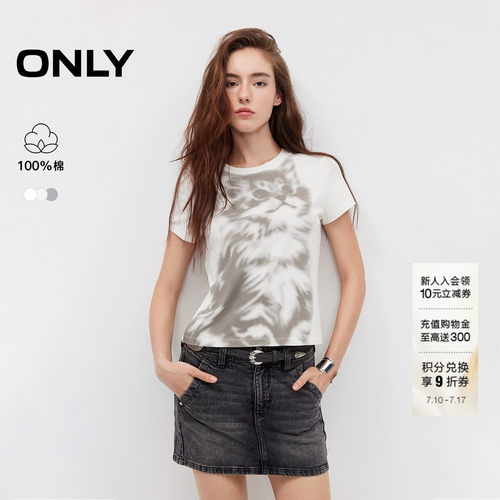 ONLY宠物猫咪可爱圆领短袖T恤
