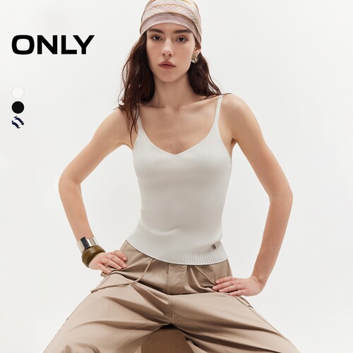 ONLY螺纹肌理修身上衣吊带针织衫
