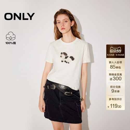 ONLY马年系列印花圆领短袖T恤