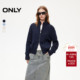 ONLY2026春季 女 复古纯色翻领立领针织衫 新款 双开拉链宽松落肩开衫