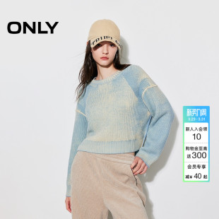 女 针织衫 124413035 复古水洗宽松显瘦落肩长袖 ONLY冬季