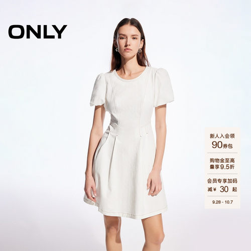 ONLY泡泡袖短裙牛仔连衣裙