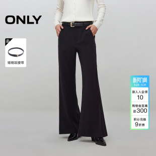 休闲裤 ONLY2026春季 喇叭裤 时髦简约隐形门襟高腰显瘦长裤 女 新款