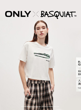 ONLY2026夏季新款BASQUIAT联名莱赛尔凉感宽松印花短款T恤上衣女