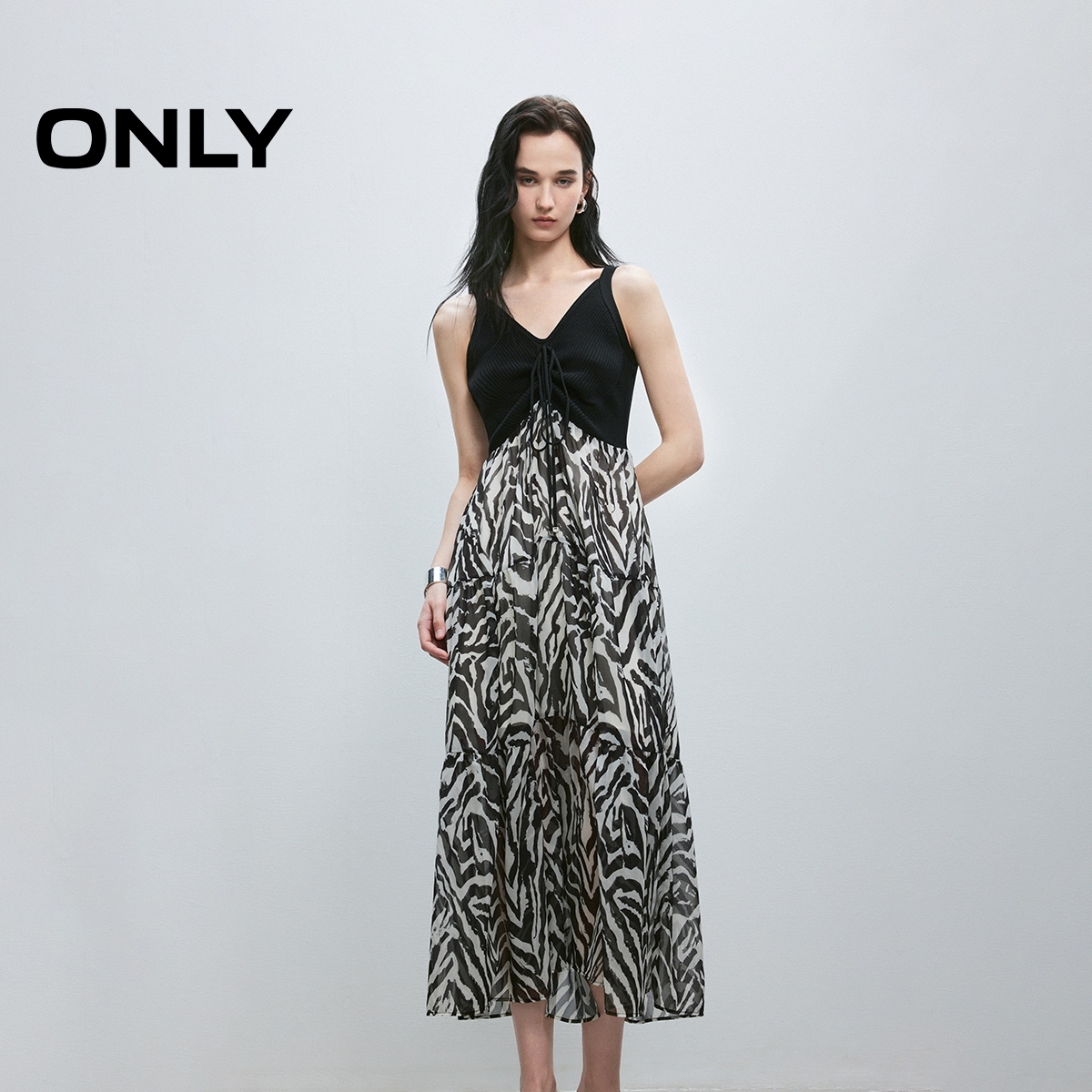 ONLYV领显瘦中长裙连衣裙