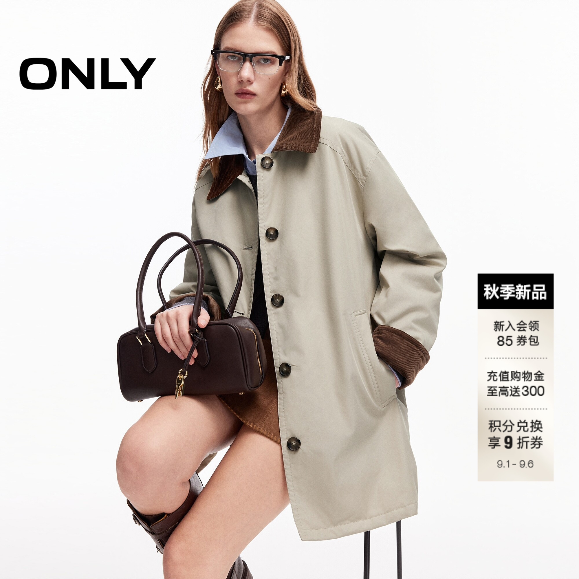 ONLY复古巴恩风灯芯绒棉服外套女图片