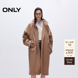 工装 风衣外套女 两侧斜插袋保暖防风立领挺阔中长款 ONLY春季