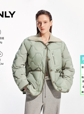 ONLY冬季90白鸭绒宽松棒球领大口袋羽绒服女|124423062