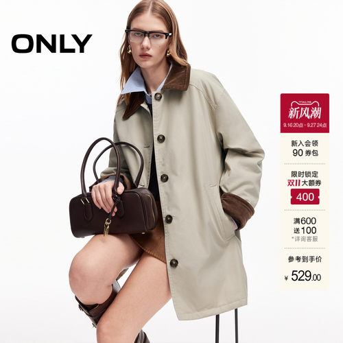 ONLY复古巴恩风灯芯绒棉服外套女