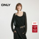 两件套纯色大V领透肤罩衫 ONLY2026春季 新款 吊带T恤女