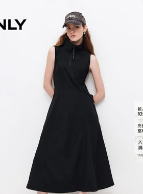 ONLY无袖裙子X型半开立领连衣裙