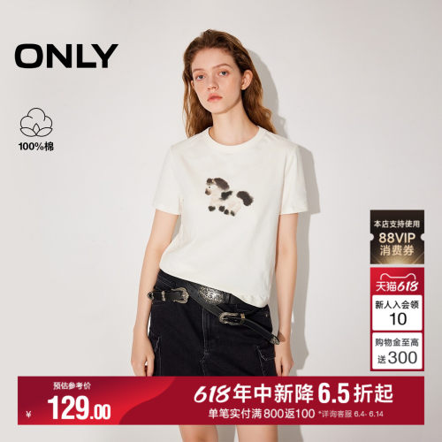 ONLY马年系列印花圆领短袖T恤
