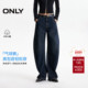 高腰显瘦立体分割线高腰弯刀气球香蕉牛仔裤 ONLY2025冬季 新款 女