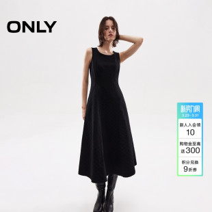 中长款 ONLY2026春季 修身 裙子肌理感拼接剪裁牛仔无袖 连衣裙女 新款