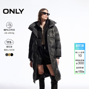 ONLY冬季 连帽羽绒服女 90白鸭绒摩登复古重磅保暖渐变长款
