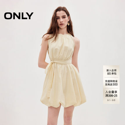 ONLY2026秋季新款优雅浪漫蓬蓬裙短裙无袖削肩立体花苞裙连衣裙女